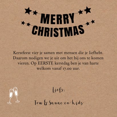 Kerstdiner uitnodiging foto kraft 3