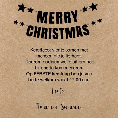 Kerstdiner uitnodiging foto kraft 3