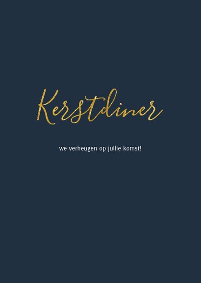Kerstdiner uitnodiging Goud Sterren nacht 3