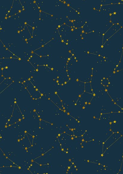 Kerstdiner uitnodiging Goud Sterren nacht Achterkant