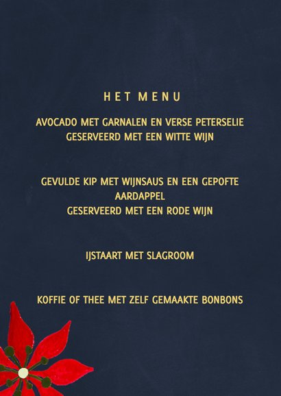 Kerstdiner uitnodiging Goud 2