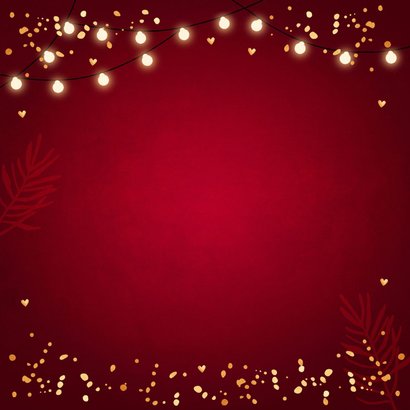 Kerstdiner uitnodiging rood confetti goudlook 2