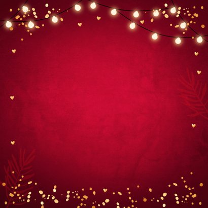 Kerstdiner uitnodiging rood lampjes goudlook 2
