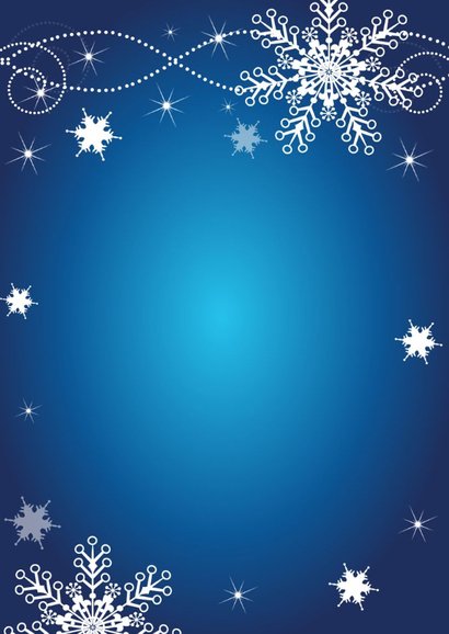 Kerstdiner uitnodiging sneeuwvlokken blauw 2