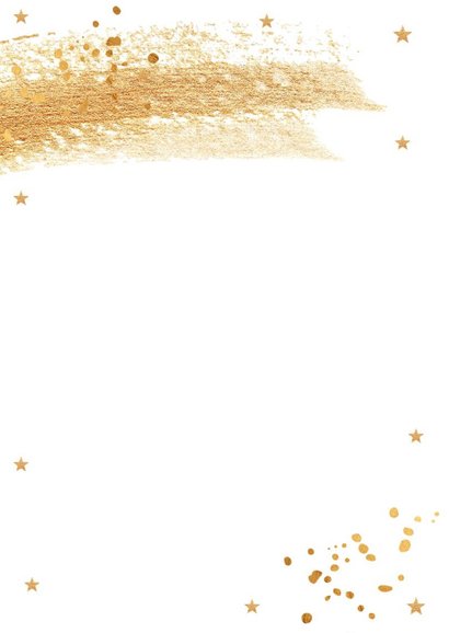 Kerstdiner uitnodiging wit goudlook confetti brush 2