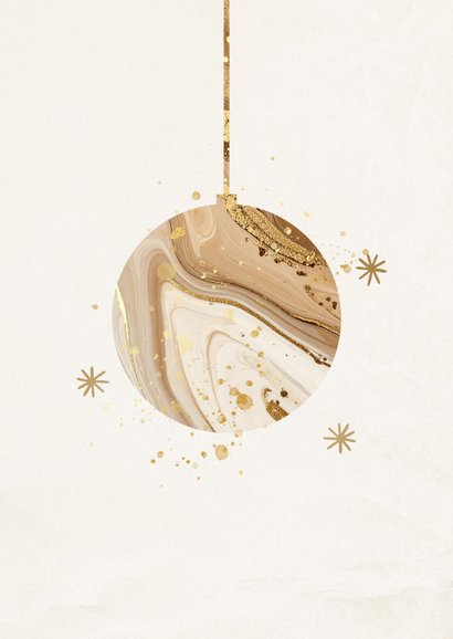 Kerstdiner uitnodiging zakelijk met marmer kerstbal beige 2