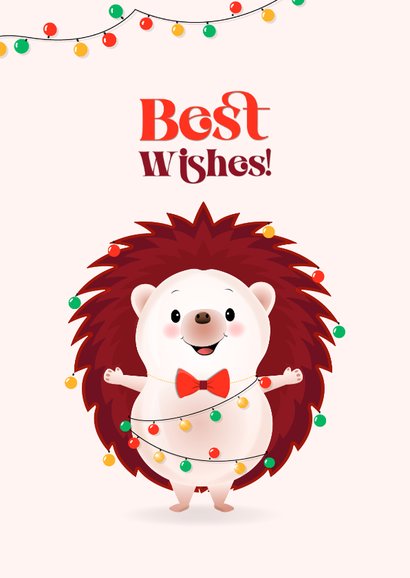 Kerstegel met lampjes geeft een knuffel grappige kerstkaart 2