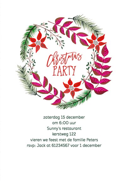 Kerstfeest dennen takjes en bloemen 3