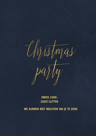 Kerstfeest uitnodiging Goud 3