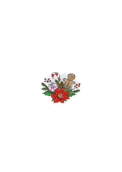 Kerstgroet in een envelop door de brievenbus Achterkant