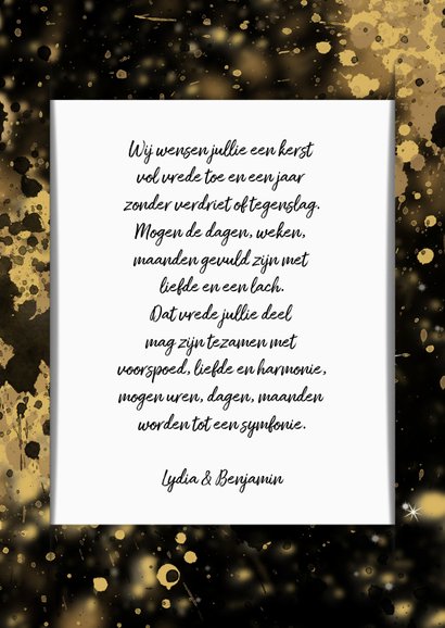 Kerstkaart 2 x foto goud A 3