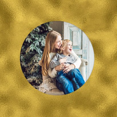 Kerstkaart strak 2020 IJskristal goud 2