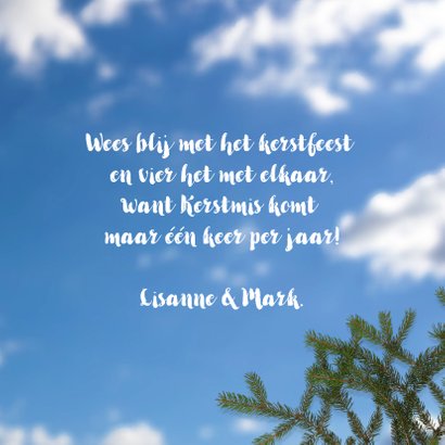 Kerstkaart 2019 en kerstbal in sneeuw 3