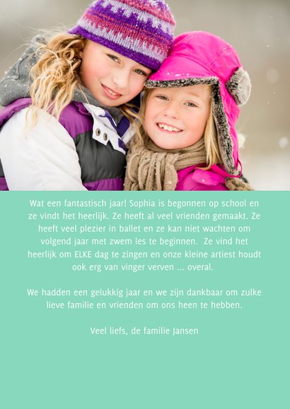 Kerstkaart 2019 gekleurde letters 3
