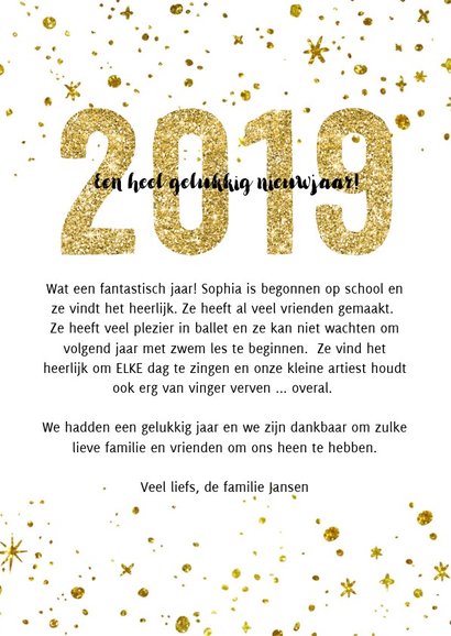 Kerstkaart 2019 Goud letters groot 3