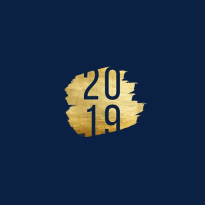 Kerstkaart '2019' met goudaccent 2