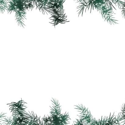 Kerstkaart 2020-2021 eenvoudig met kersttakjes lichtjes Achterkant