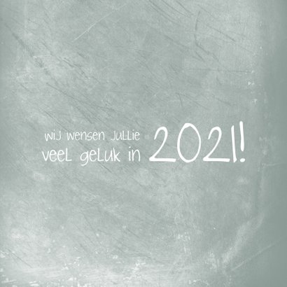 Kerstkaart 2020-2021, foto groot met kader van kristallen 2