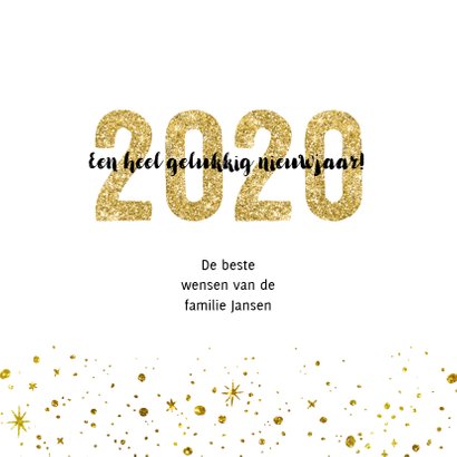 Kerstkaart 2020 Goud Glitter groot 3