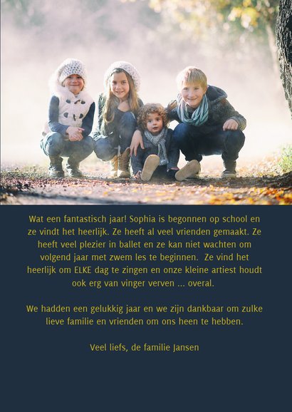 Kerstkaart 2020 Goud Glitter Sparks 3