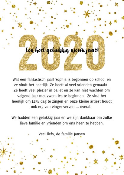 Kerstkaart 2020 Goud letters groot 3