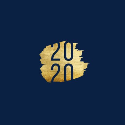 Kerstkaart '2020' met goudaccent 2