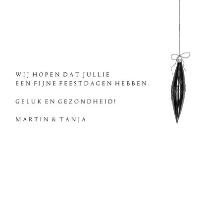 Kerstkaart 2021 blauw kerstballen 3