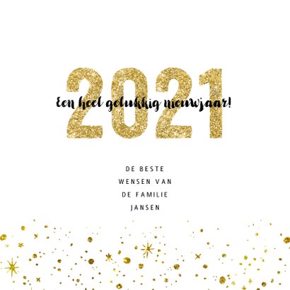 Kerstkaart 2021 Goud Glitter groot 3