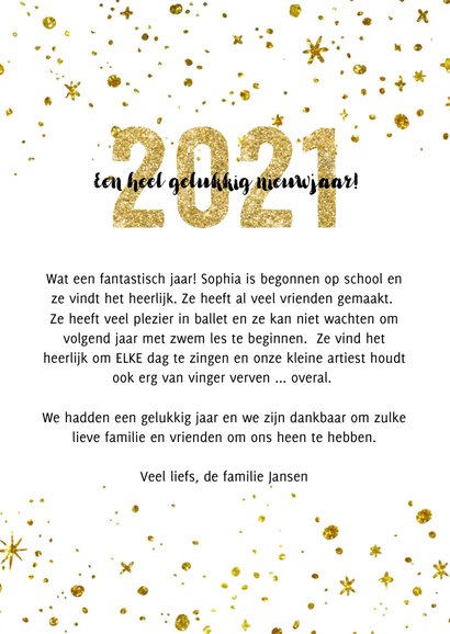 Kerstkaart 2021 Goud letters groot 3
