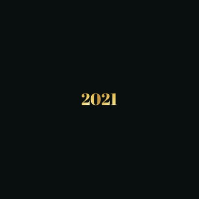 Kerstkaart 2021 goudlook met 2 foto's Achterkant