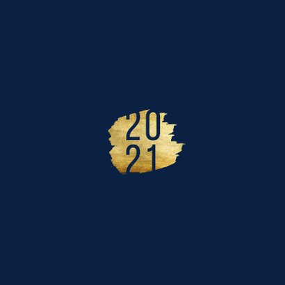 Kerstkaart '2021' met goudaccent Achterkant