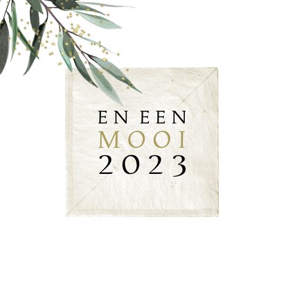 Kerstkaart 2022-2023 met sterretjes en takjes 3