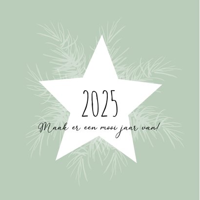 Kerstkaart 2024-2025, ster en takjes 2