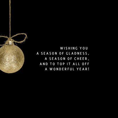 Kerstkaart 2026 bedankjes goud 2