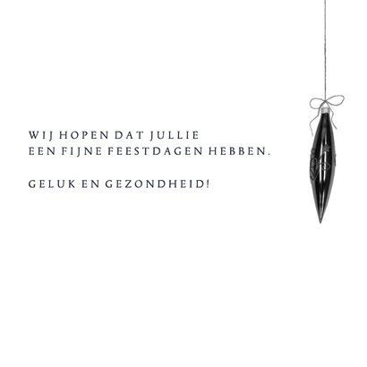 Kerstkaart 2026 blauw kerstballen 3