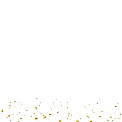 Kerstkaart 2026 Goud Glitter groot Achterkant