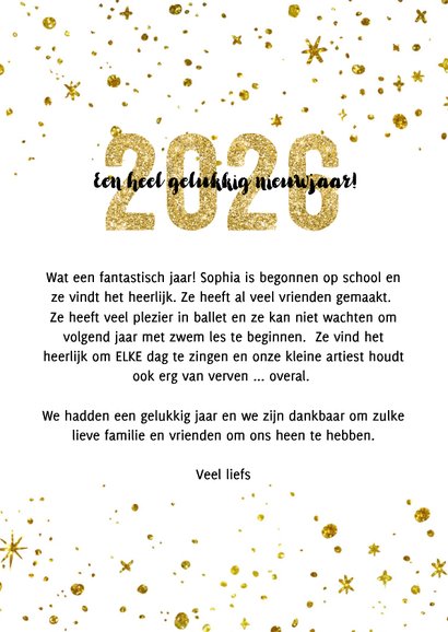 Kerstkaart 2026 Goud letters groot 3