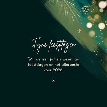 Kerstkaart 2026 jaartal goud verf rood blauw lichtjes foto 3