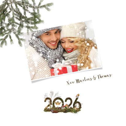Kerstkaart 2026 winters bos 2
