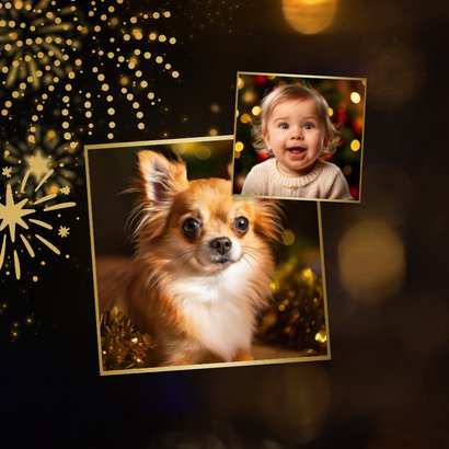 Kerstkaart 2027 3D met vuurwerk 2