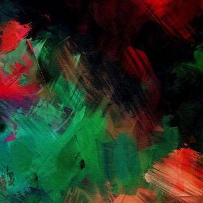 Kerstkaart 2027 groen rood verf Achterkant