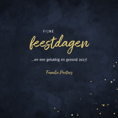 Kerstkaart 2027 jaartal goud spetters blauw 3
