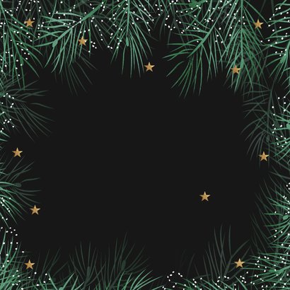 Kerstkaart 2027 met kerstballen in goud Achterkant