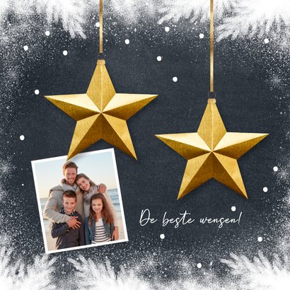 Kerstkaart 2027 trendy ster goud zwart 2
