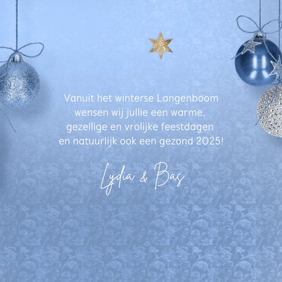 Kerstkaart 3 foto's stijlvol lichtblauw 3