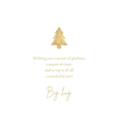 Kerstkaart "a merry Christmas to you!" met gouden kerstboom 3