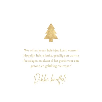 Kerstkaart "a merry Christmas to you!" met gouden kerstboom 3