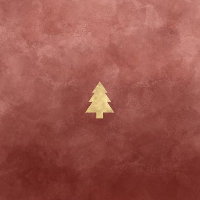 Kerstkaart "a merry Christmas to you!" met gouden kerstboom Achterkant