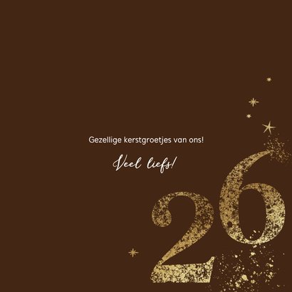 Kerstkaart abstracte vlekken hert goudlook ster spetters 3