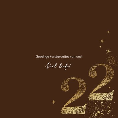 Kerstkaart abstracte vlekken hert goudlook ster spetters 3